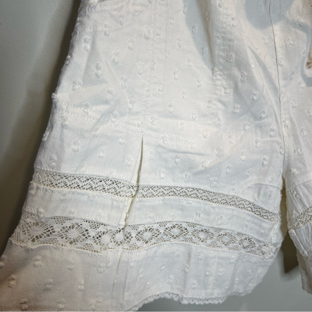Free People So Sweet Board Eyelet Embroidered Lace High Rise Pull On Shorts M - Picture 6 of 8